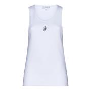 Hvit Anker Broderi Tank Top