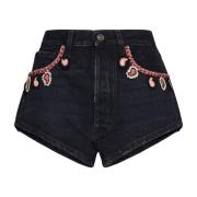 Svart Denim Energi Shorts