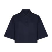 Blå Polo Skjorte Elegant Chic Stil