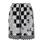 Hvit Kontrast Print Shorts