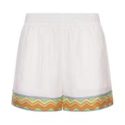 Hvite Silke Tennis Club Shorts