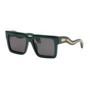 Grønne firkantede solbriller for kvinner