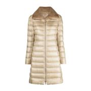 Beige Dunfrakk Casual Stil