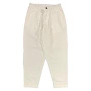 Plissert Track Pant i Ecru