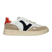 Sporty Sneaker for Herre med Beige og Svarte Detaljer