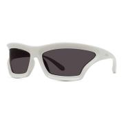 Moderne Skrå Maske Solbriller Solid Hvit