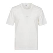 Hvit Logo Print Jersey T-skjorte