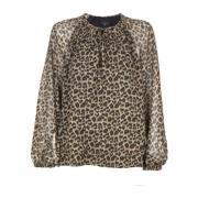 Leopardmønstret Bluse, Fôret foran og bak