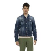 Slim-Fit Paint Splash Denim Jakke