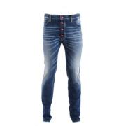 Slim-Fit Blå Jeans for Menn