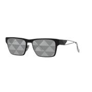 Svart/Grå Sølv Triangler Solbriller