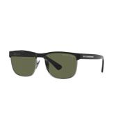 Stilige solbriller i Gunmetal Black/Green