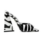 Zebra Print Skinn Mules