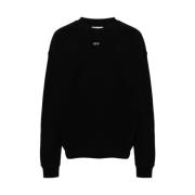 Sort Sweatshirt med Logo Print