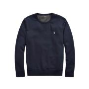 Sweatshirt i bomullsblanding med brodert polospiller