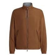 Brun Hooded Zip Jacket med Lommer