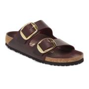 Big Buckle Oljet Lær Sandal - Zinfandel