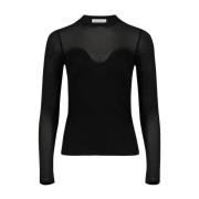 Svart Heart Neckline Top