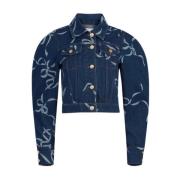 Sløyfe Print Denim Jakke