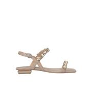 Rhinestone Straps Flat Sandal