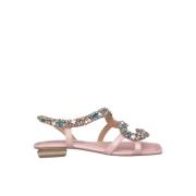 Slange Prydet Flat Sandal