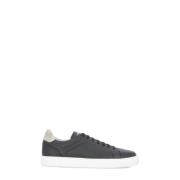 Svarte Skinn Sneakers for Menn