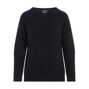 Mørk Blå Knit Treccia Sweater