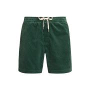 Corduroy Shorts med Logo Broderi