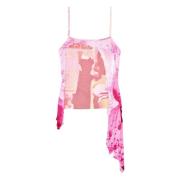 Grafisk Print Camisole Top Pink