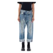 Blå Cross Over Denim Jeans