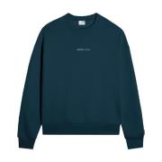 Blå Logo Crew Sweatshirt Broderi Regular Fit