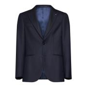 Midnight Blue Ull Blazer med Peak Revers