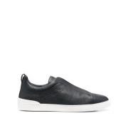 Slip-On Marineblå Skinn Sneakers