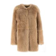 Shearling Kragefri Saueskinn Frakk