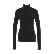 Sort Turtleneck Top Dameklær