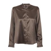 Silke Stretch Bluse med Fine Detaljer