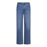 Blå Denim Straight Leg Jeans