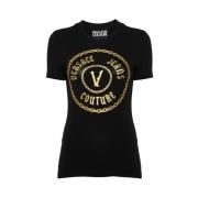 Glitter Logo Print Svart T-skjorte