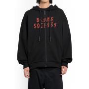 Sort Greed Zip-Up Hettegenser med Blame Society Print