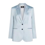 Satin Blå Celeste Blazer