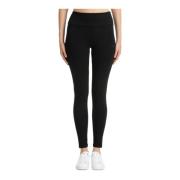 Høy Midje Legging, Ensfarget, Elastisk Midje