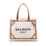 Brun Skinn Tote Bag med Logo