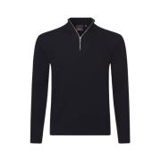 Marineblå Half-Zip Strikkgenser