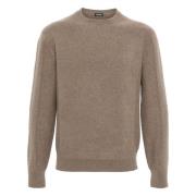 Brun Crew Neck Strikkgenser Sweater