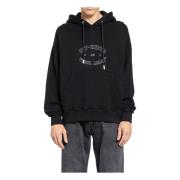 College Skate Hoodie Svart - Hvit