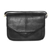 Cross-Body Clutch Skind Svart med Lys Gull Acc.