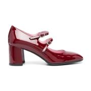 Burgundy Mary Jane Pumps Patent Design