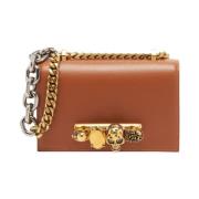 Brun Mini Jewelled Satchel Veske