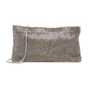 Mesh Clutch Bag Grå Metall Skulder