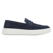 Herre Navy Blue Ekte Velur Slip-On Loafers Er00114389